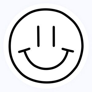 30 STICKERS - 2” ROUND - SMILEY